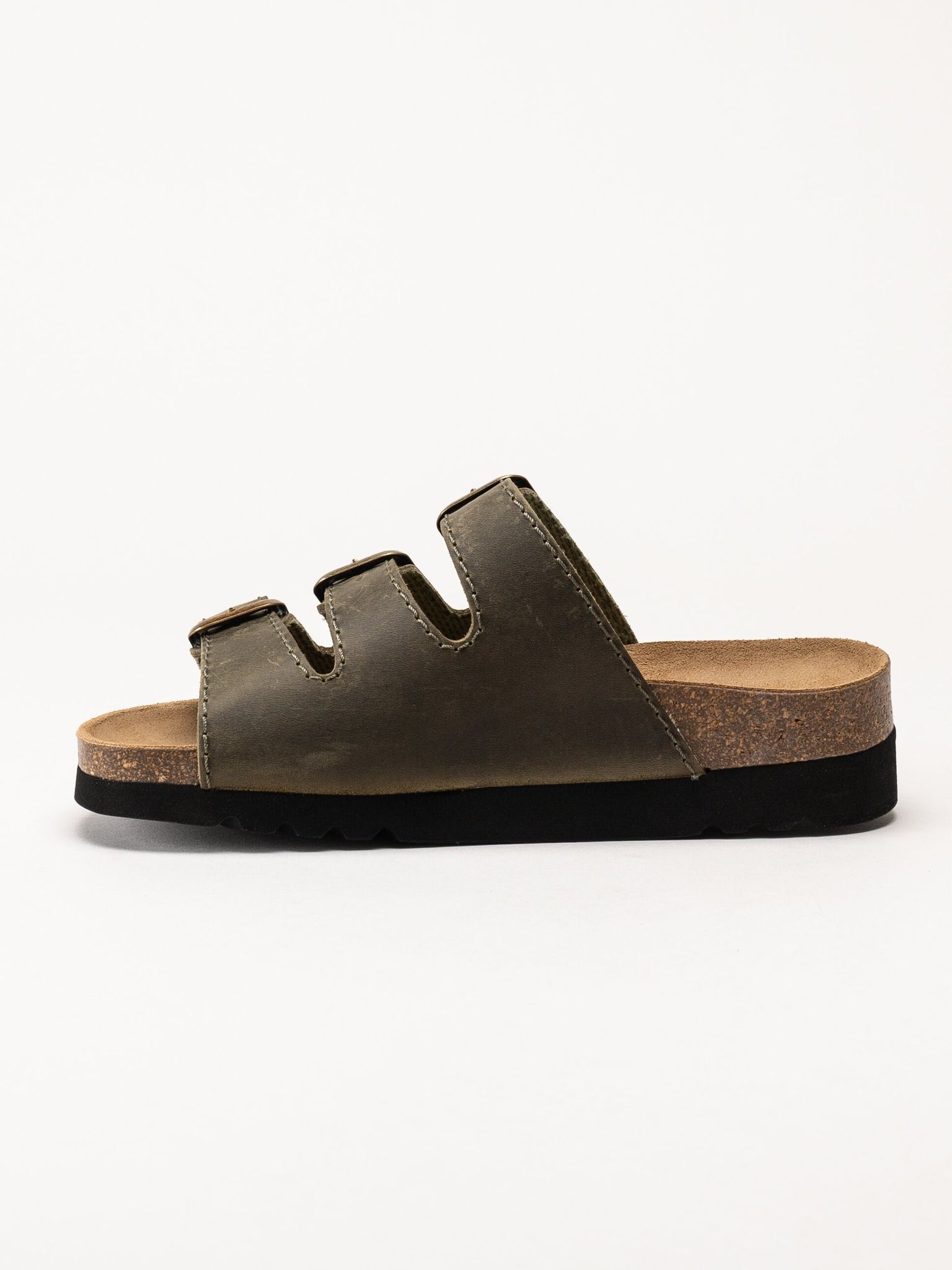 Scholl - Rio WG AD - Gröna slip in sandaler i oljat skinn