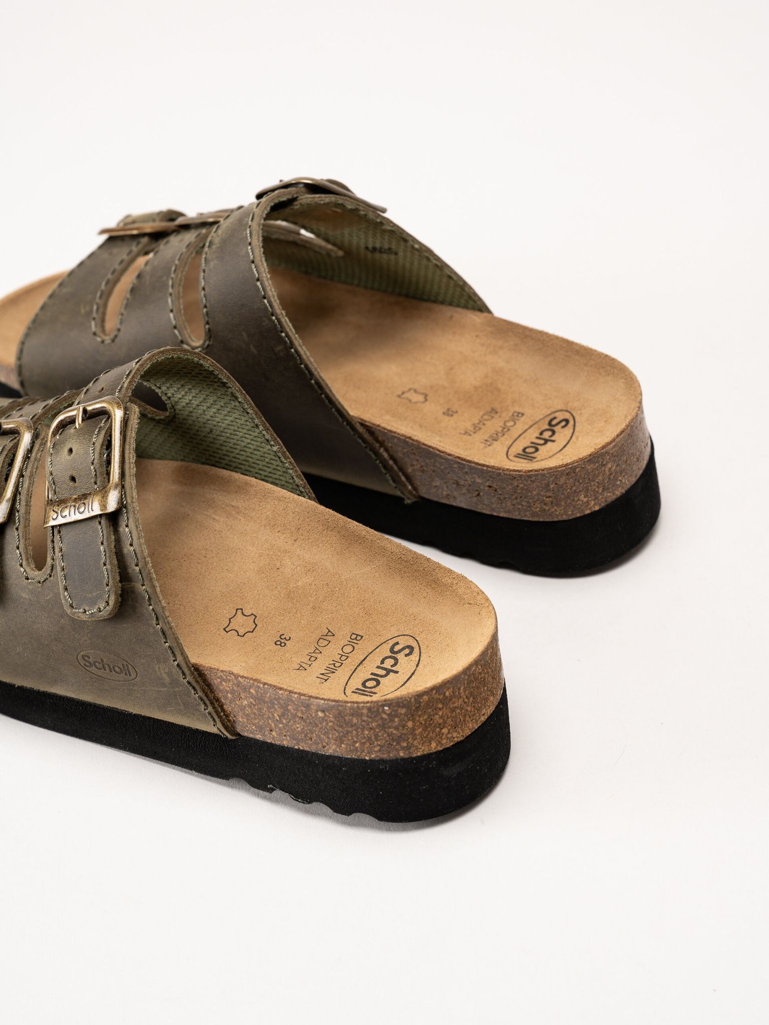 Scholl - Rio WG AD - Gröna slip in sandaler i oljat skinn