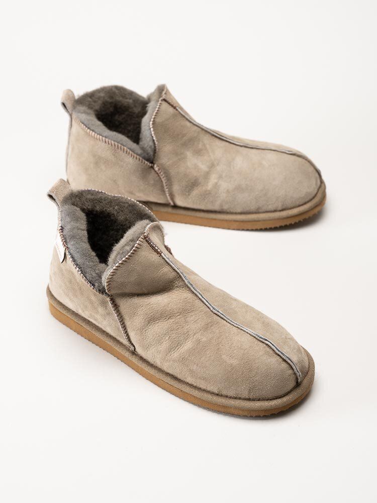 Shepherd - Annie - Grå slip on fårskinnstofflor