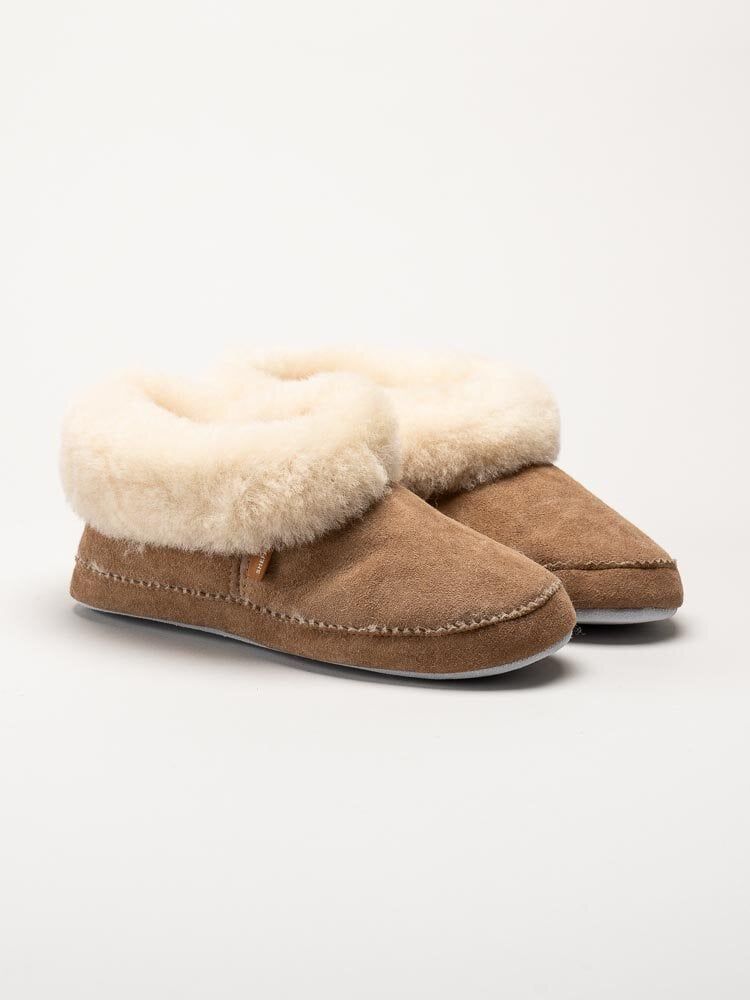 Shepherd - Emmy - Bruna slip on fårskinnstofflor