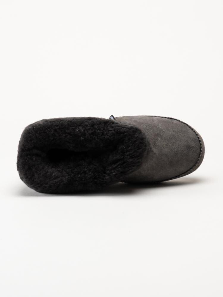 Shepherd - Emmy - Mörkgrå slip on fårskinnstofflor