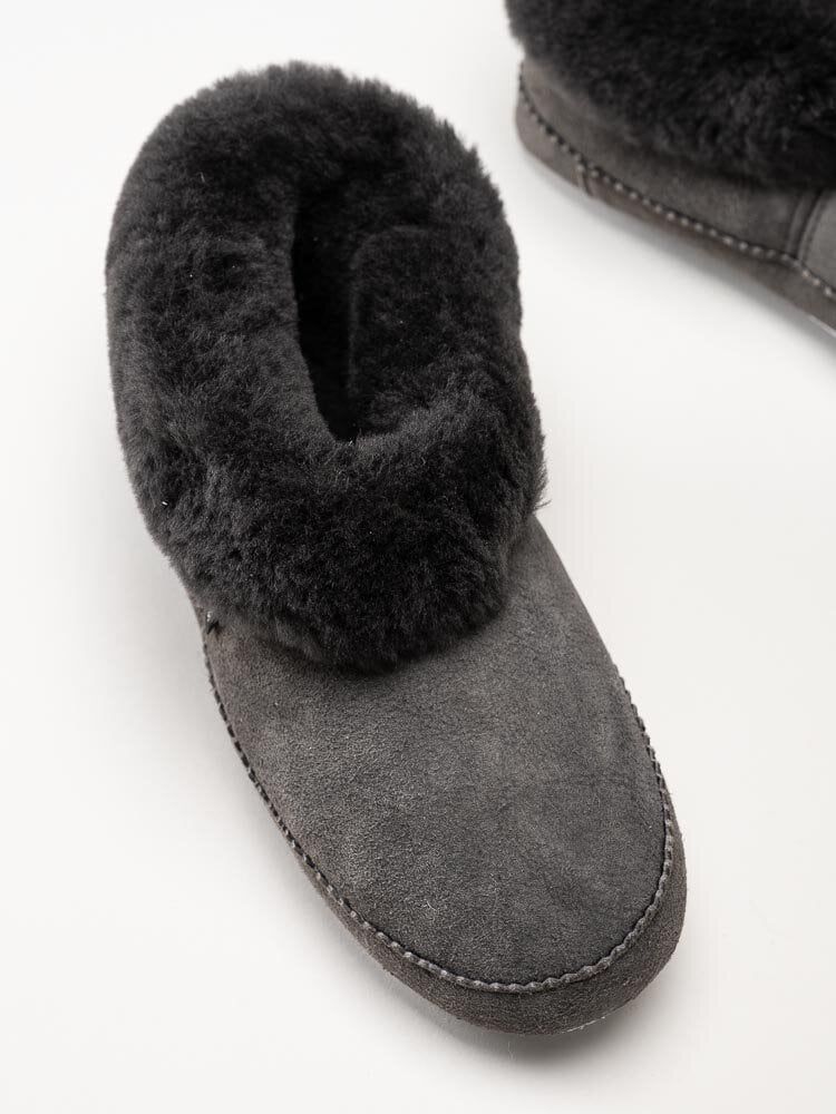 Shepherd - Emmy - Mörkgrå slip on fårskinnstofflor