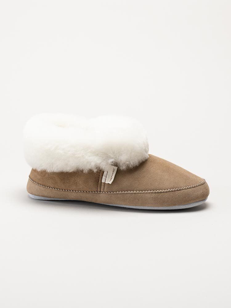 Shepherd - Emmy - Beige slip on fårskinnstofflor