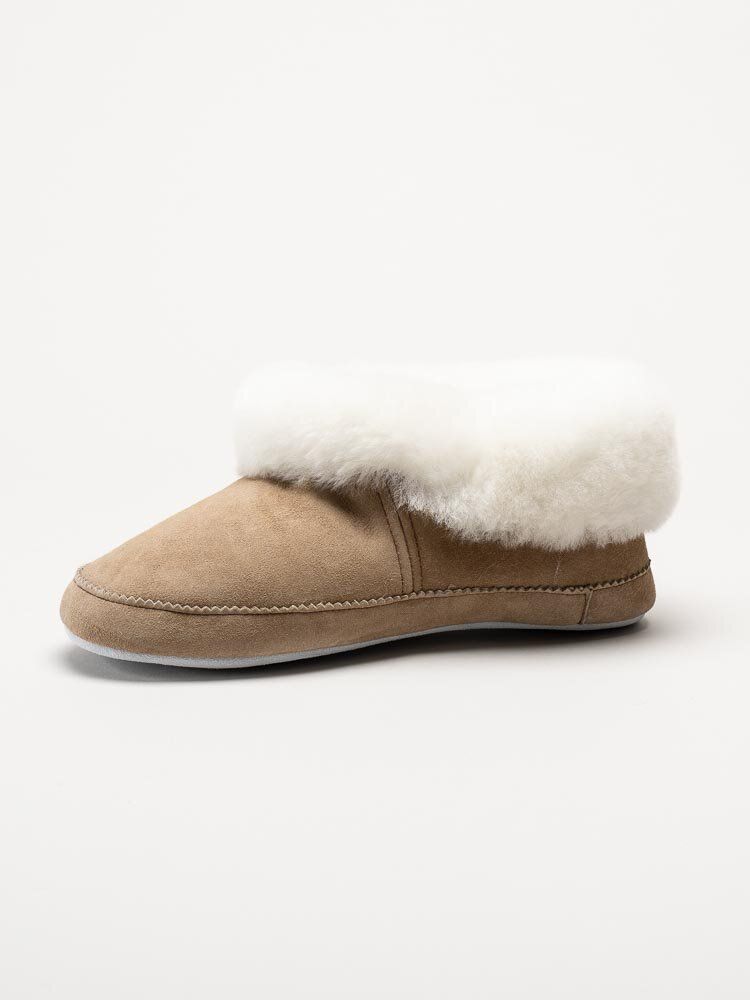 Shepherd - Emmy - Beige slip on fårskinnstofflor
