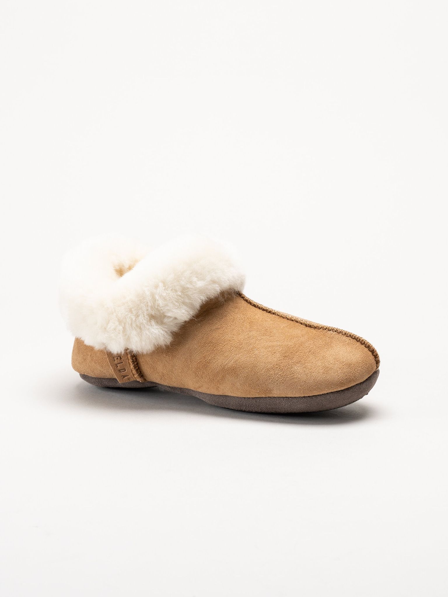 Axelda - Hemsedal - Ljusbruna fodrade tofflor i mocka