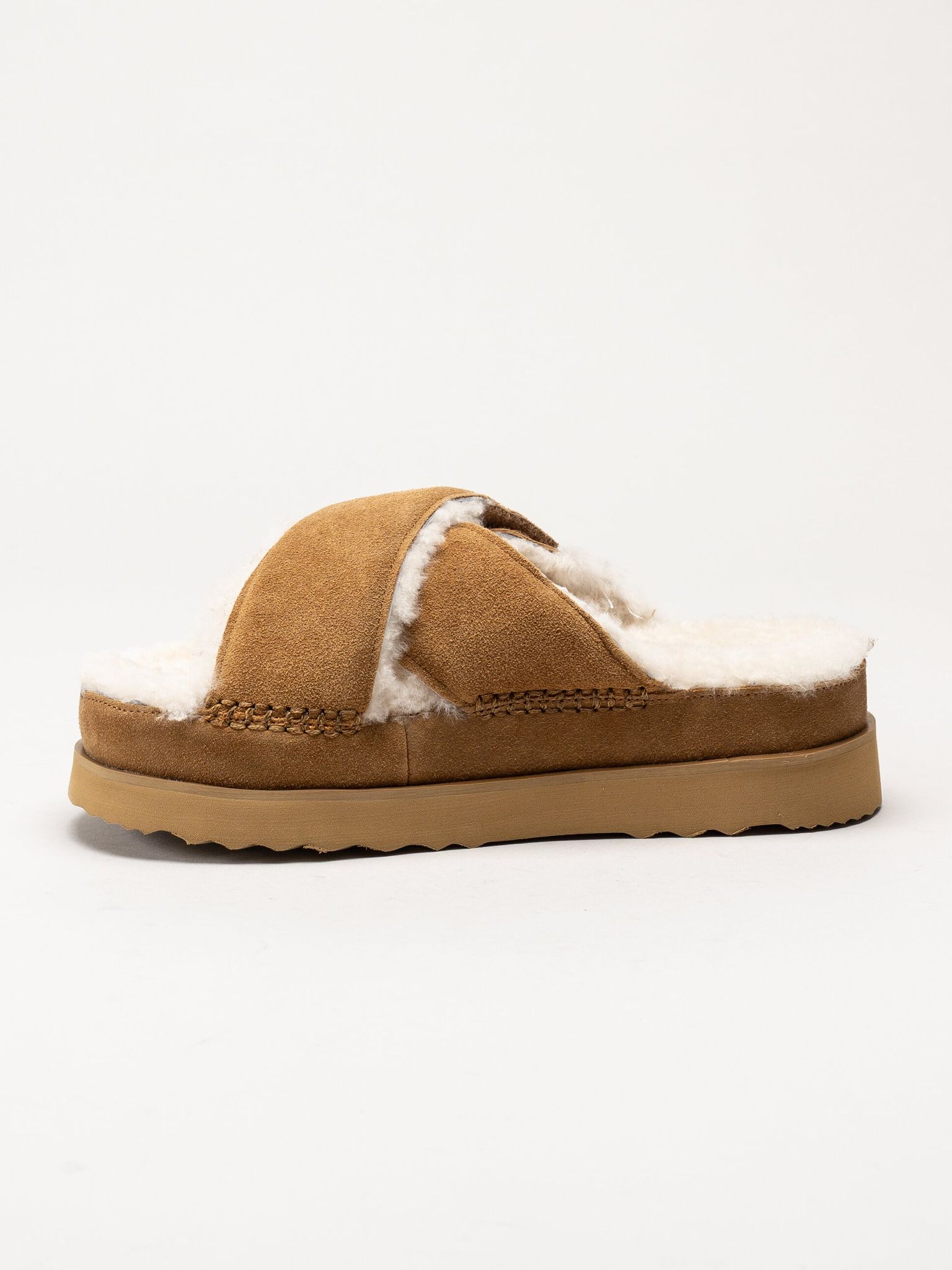 Axelda - Garda - Ljusbruna fårskinnsfodrade tofflor