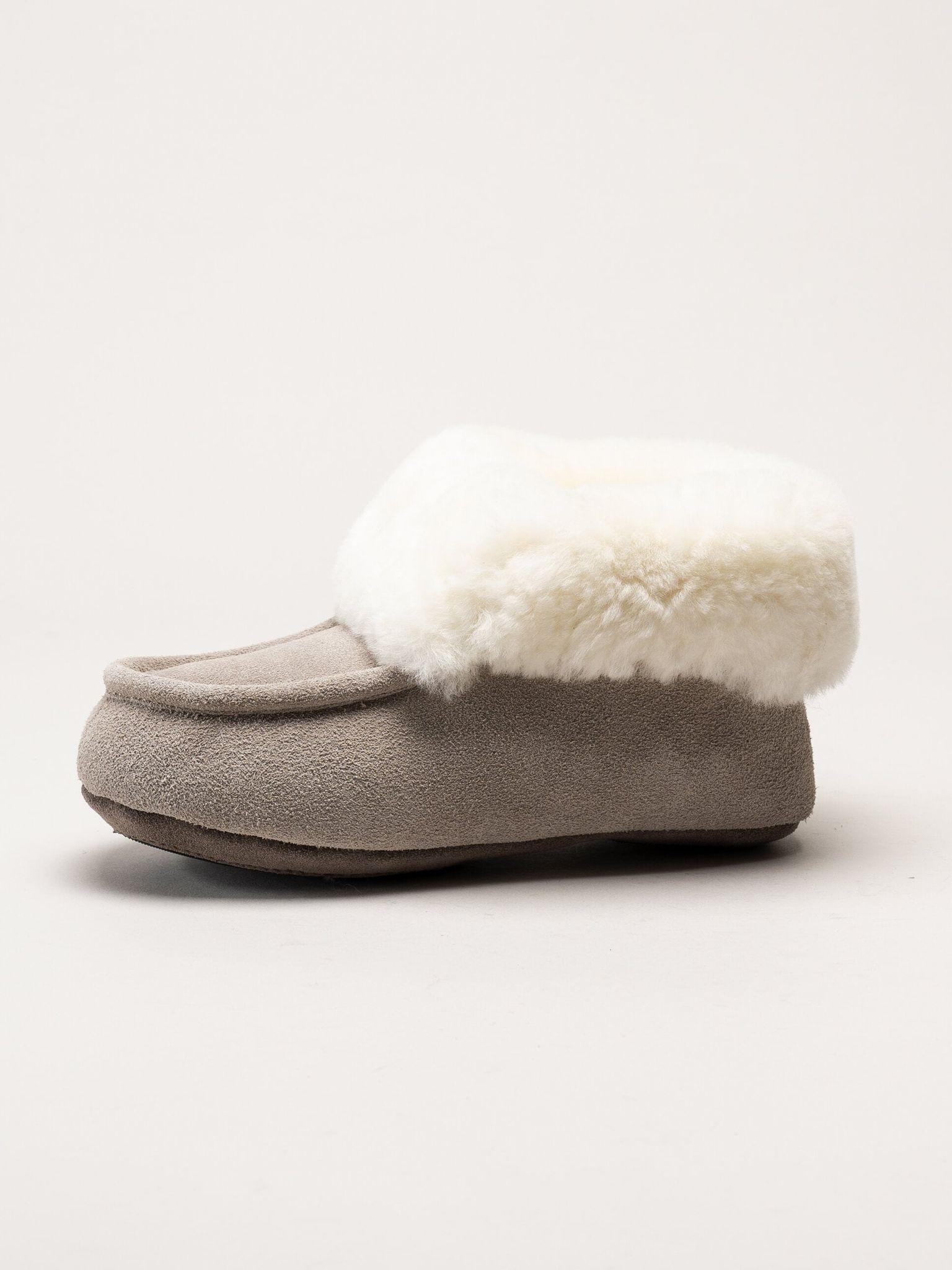 Axelda - London - Ljusgrå fårskinnsfodrade toffor