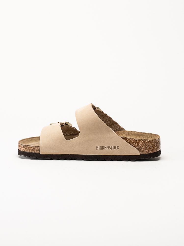 Birkenstock - Arizona - Ljusbeige slip in sandaler i nubuck