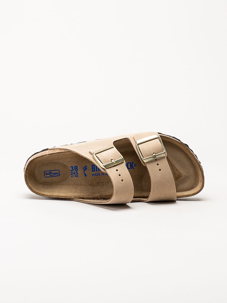 Birkenstock - Arizona - Ljusbeige slip in sandaler i nubuck