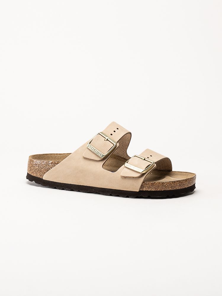 Birkenstock - Arizona - Ljusbeige slip in sandaler i nubuck