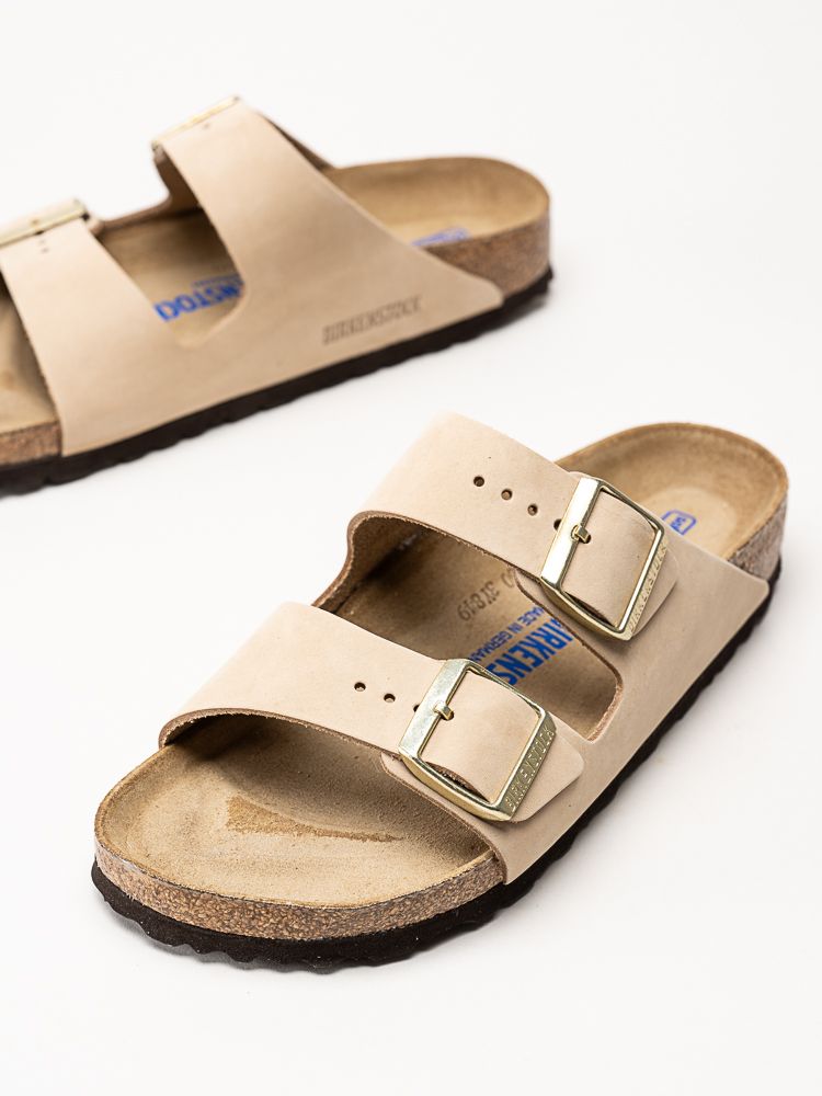 Birkenstock - Arizona - Ljusbeige slip in sandaler i nubuck