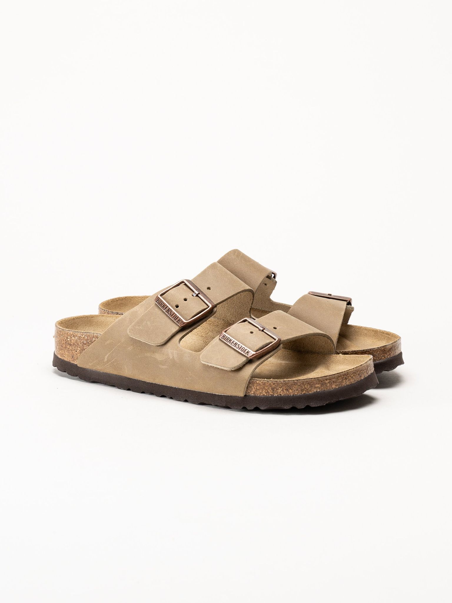 Birkenstock - Arizona - Beige slip in sandaler i oljad nubuck