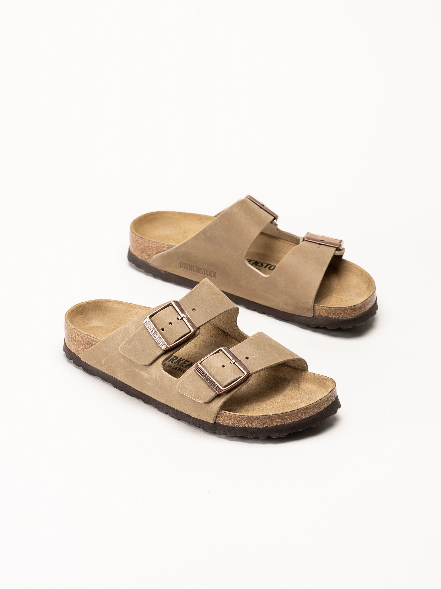 Birkenstock - Arizona - Beige slip in sandaler i oljad nubuck