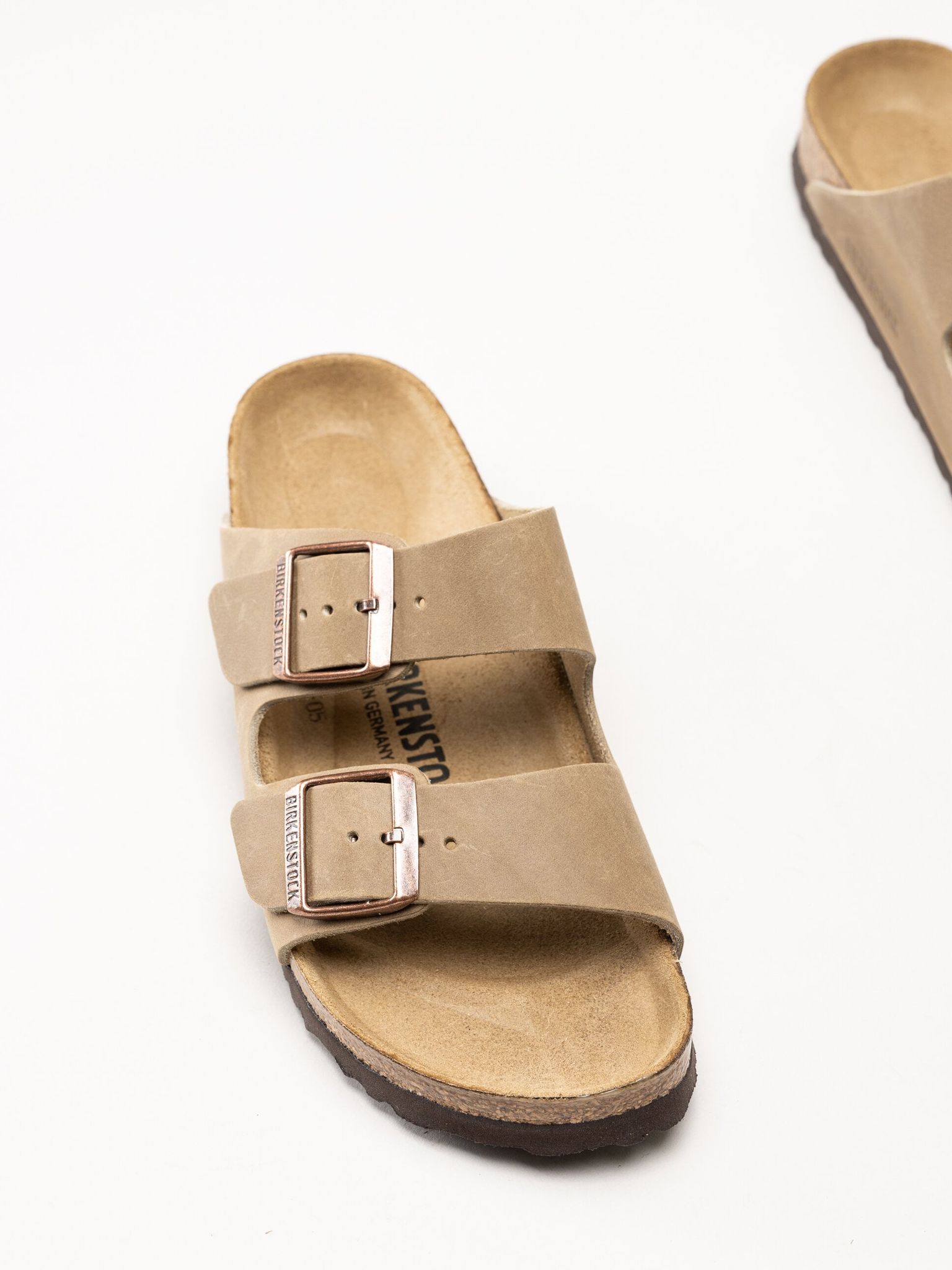 Birkenstock - Arizona - Beige slip in sandaler i oljad nubuck