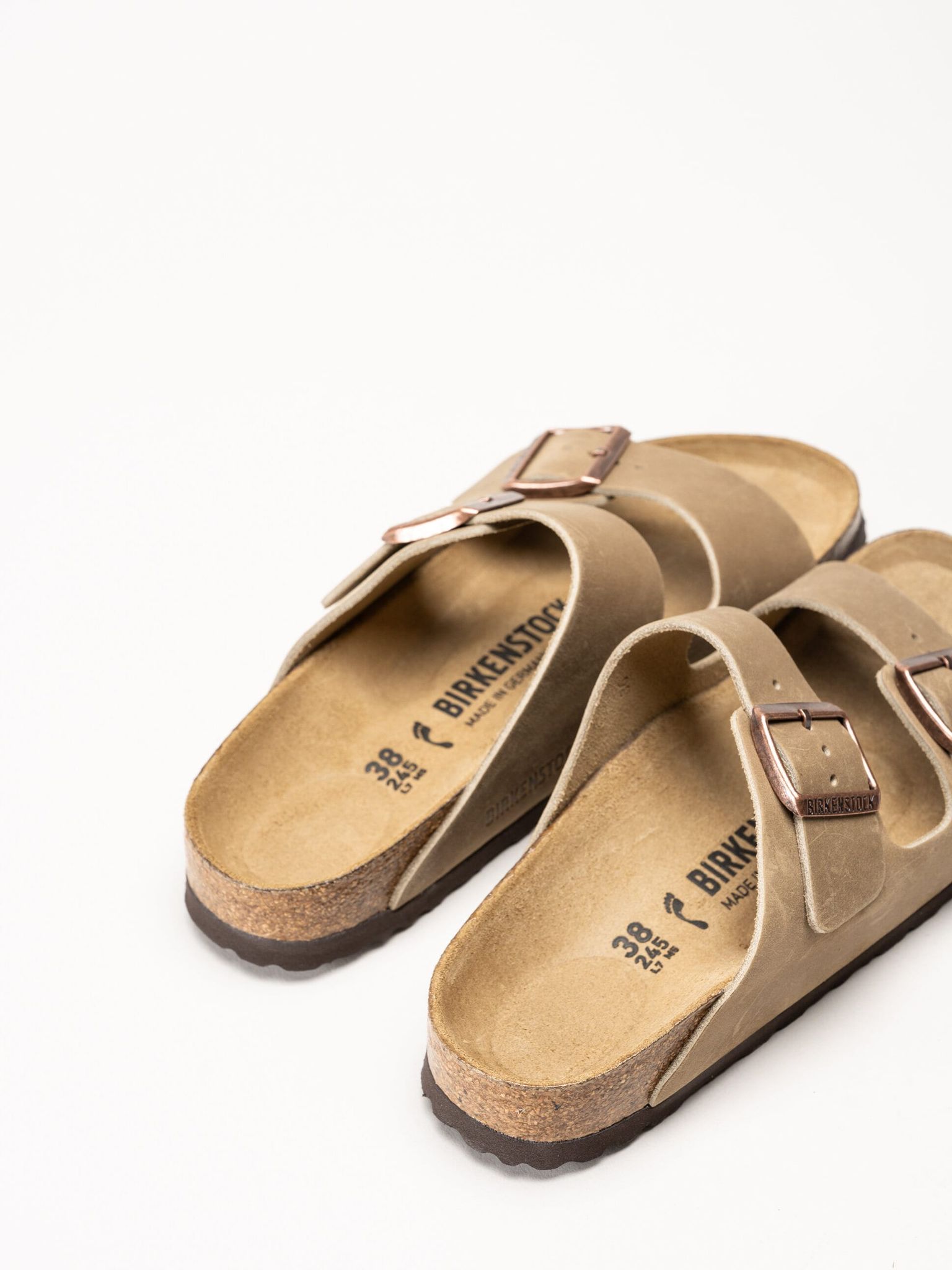 Birkenstock - Arizona - Beige slip in sandaler i oljad nubuck