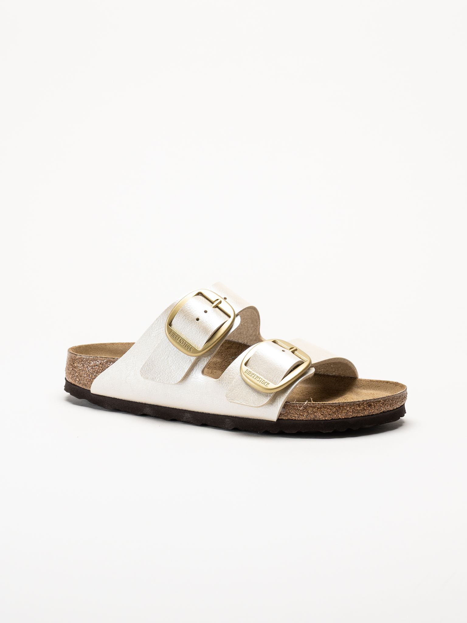Birkenstock - Arizona Big Buckle - Beige skimrande slip in sandaler