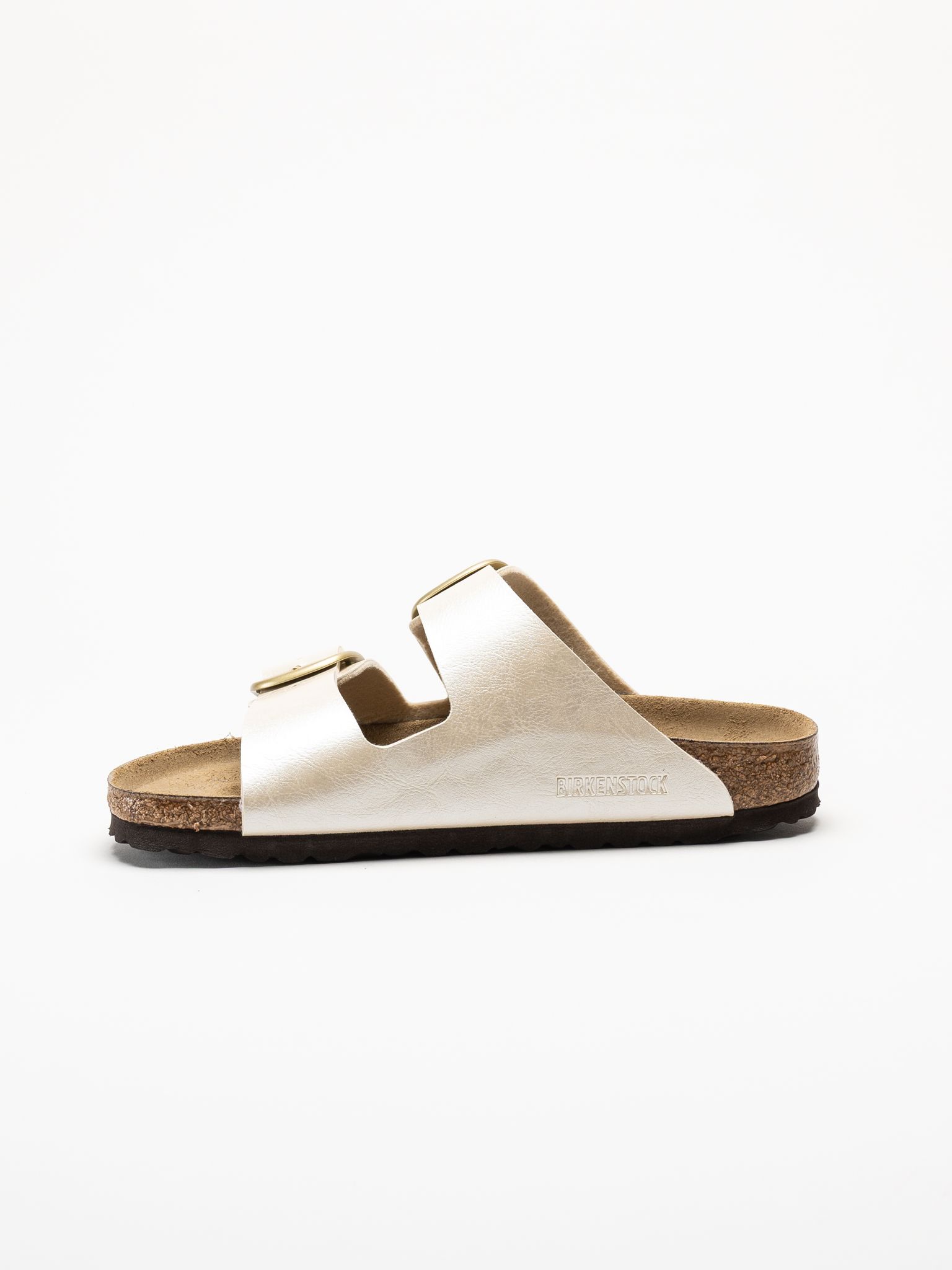 Birkenstock - Arizona Big Buckle - Beige skimrande slip in sandaler