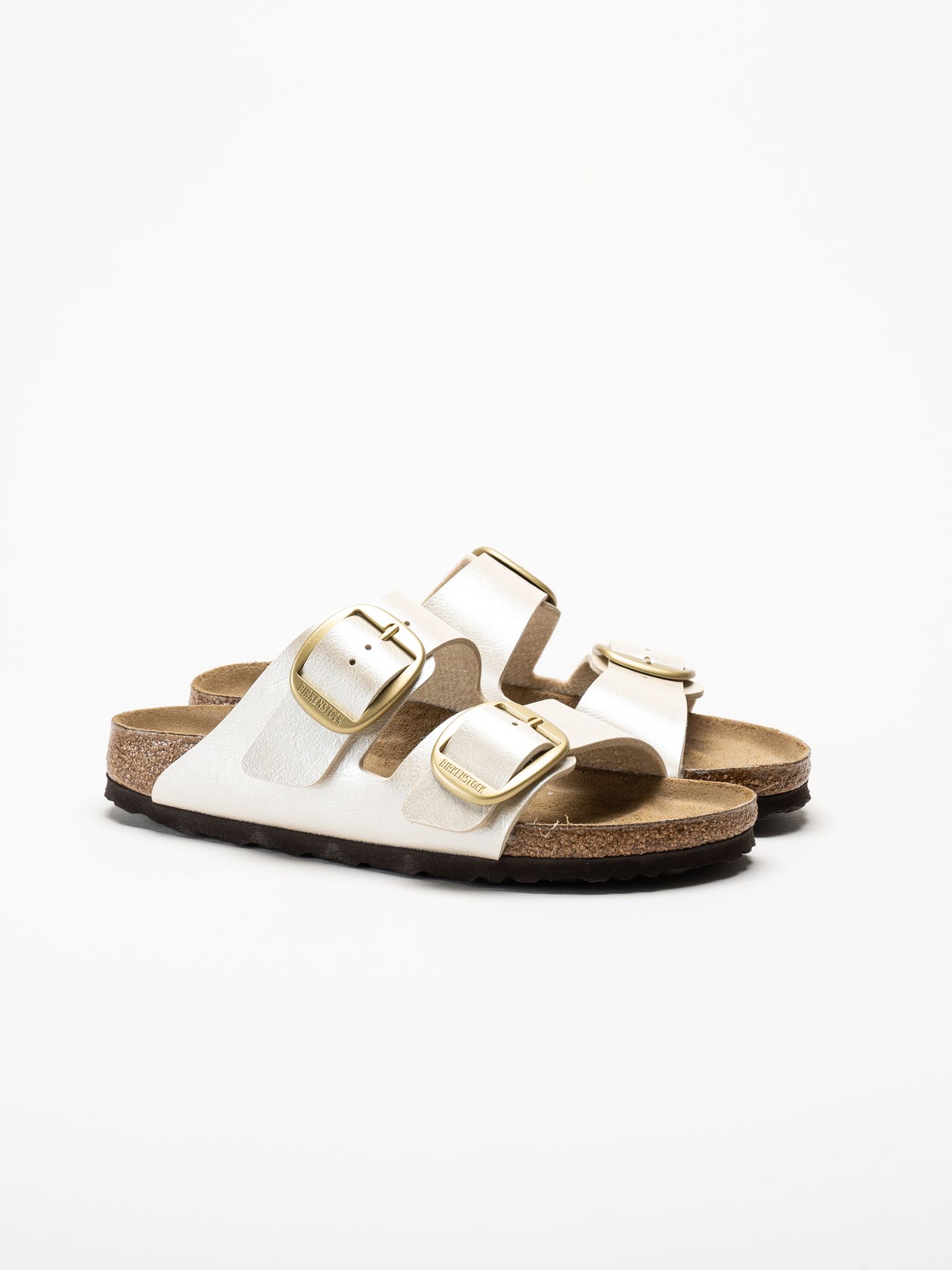 Birkenstock - Arizona Big Buckle - Beige skimrande slip in sandaler