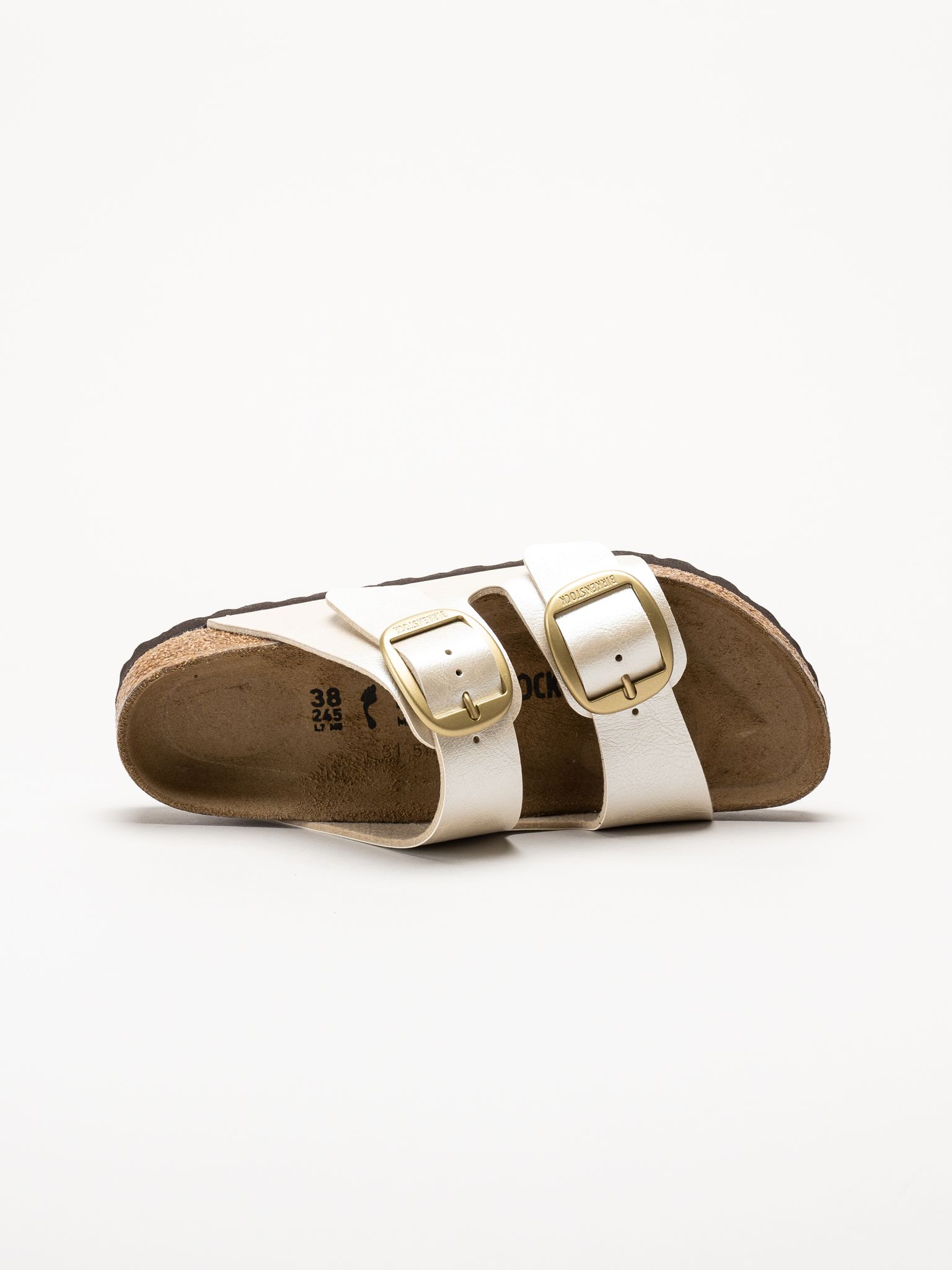 Birkenstock - Arizona Big Buckle - Beige skimrande slip in sandaler