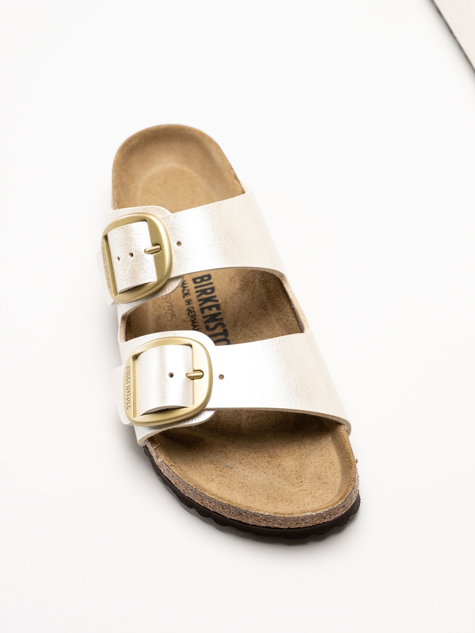 Birkenstock - Arizona Big Buckle - Beige skimrande slip in sandaler