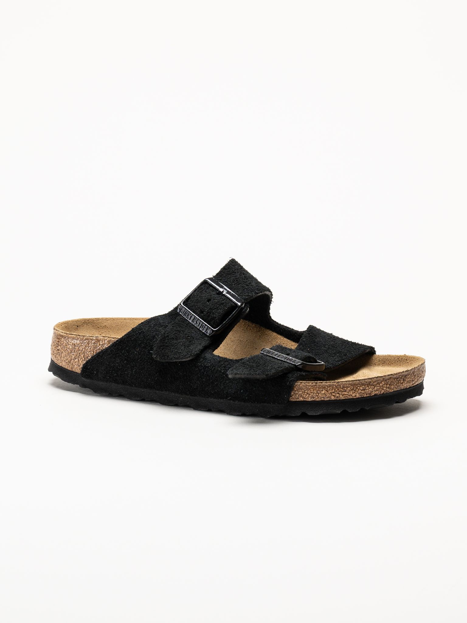 Birkenstock - Arizona Suede Leather - Svarta slip in sandaler i mocka