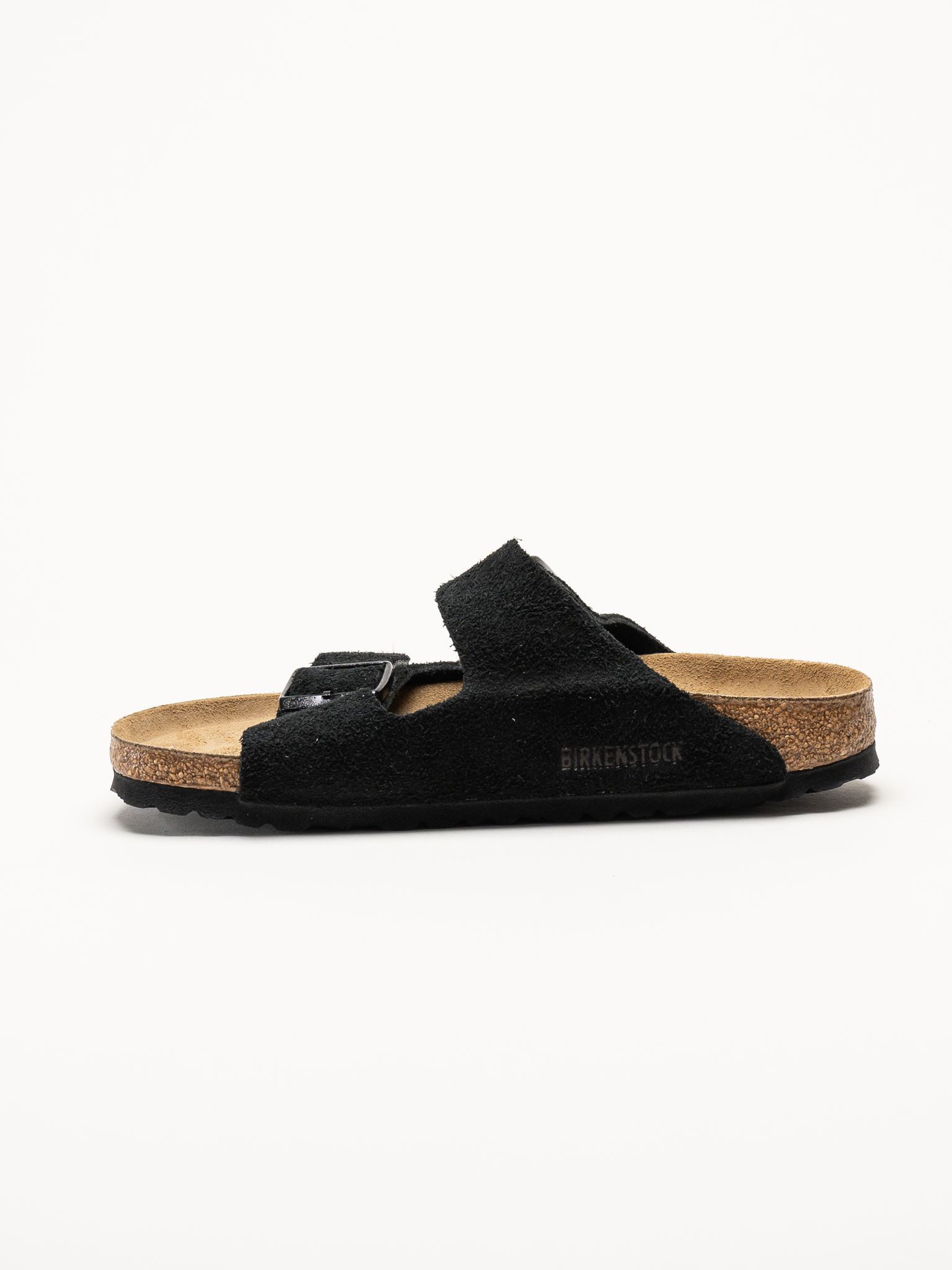 Birkenstock - Arizona Suede Leather - Svarta slip in sandaler i mocka