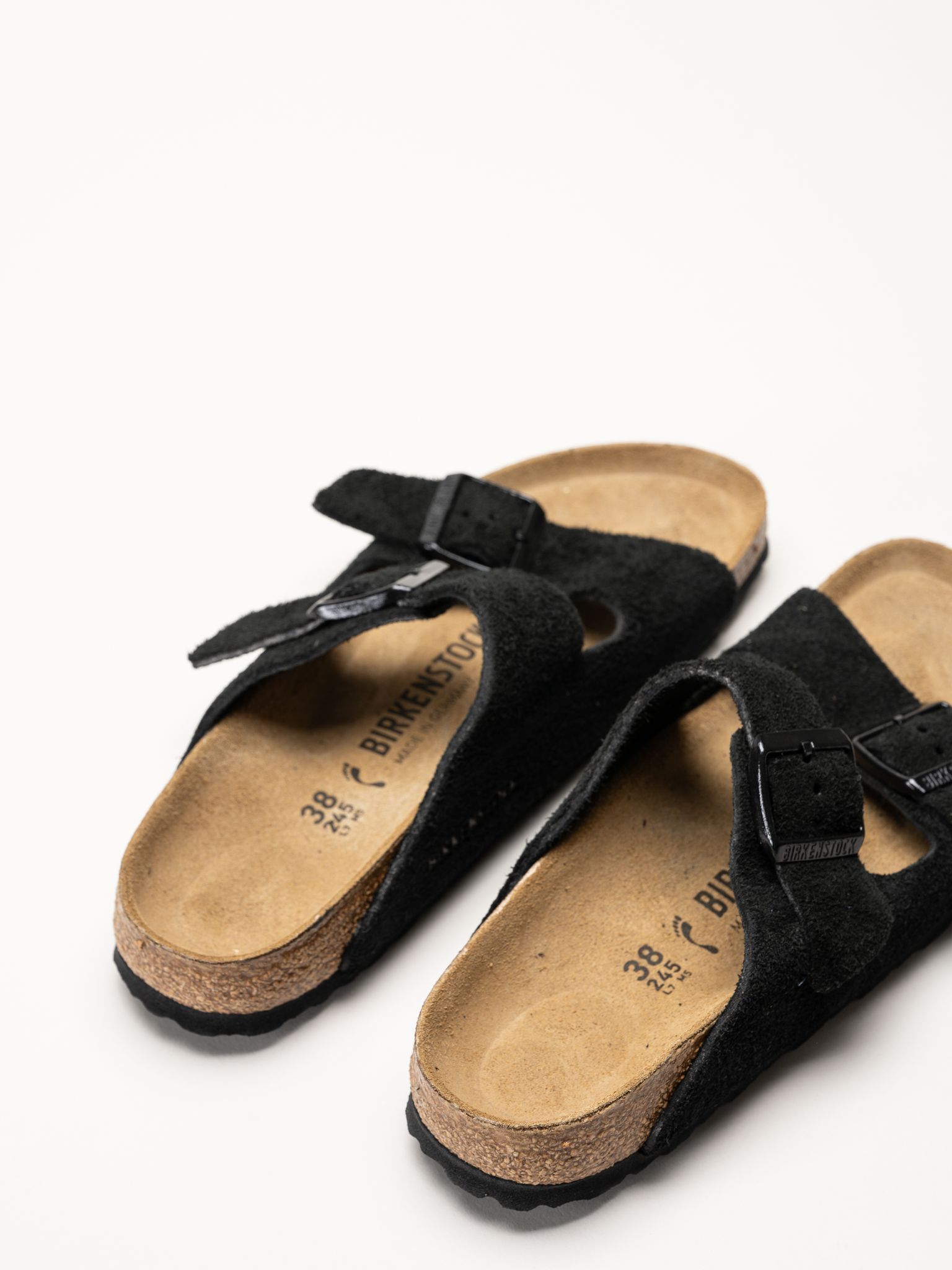 Birkenstock - Arizona Suede Leather - Svarta slip in sandaler