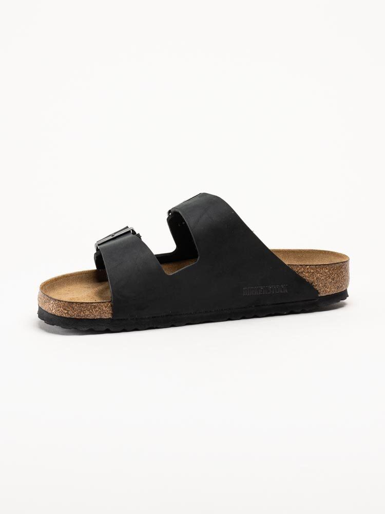 Birkenstock - Arizona SFB Regular - Svarta slip in sandaler i oljat skinn