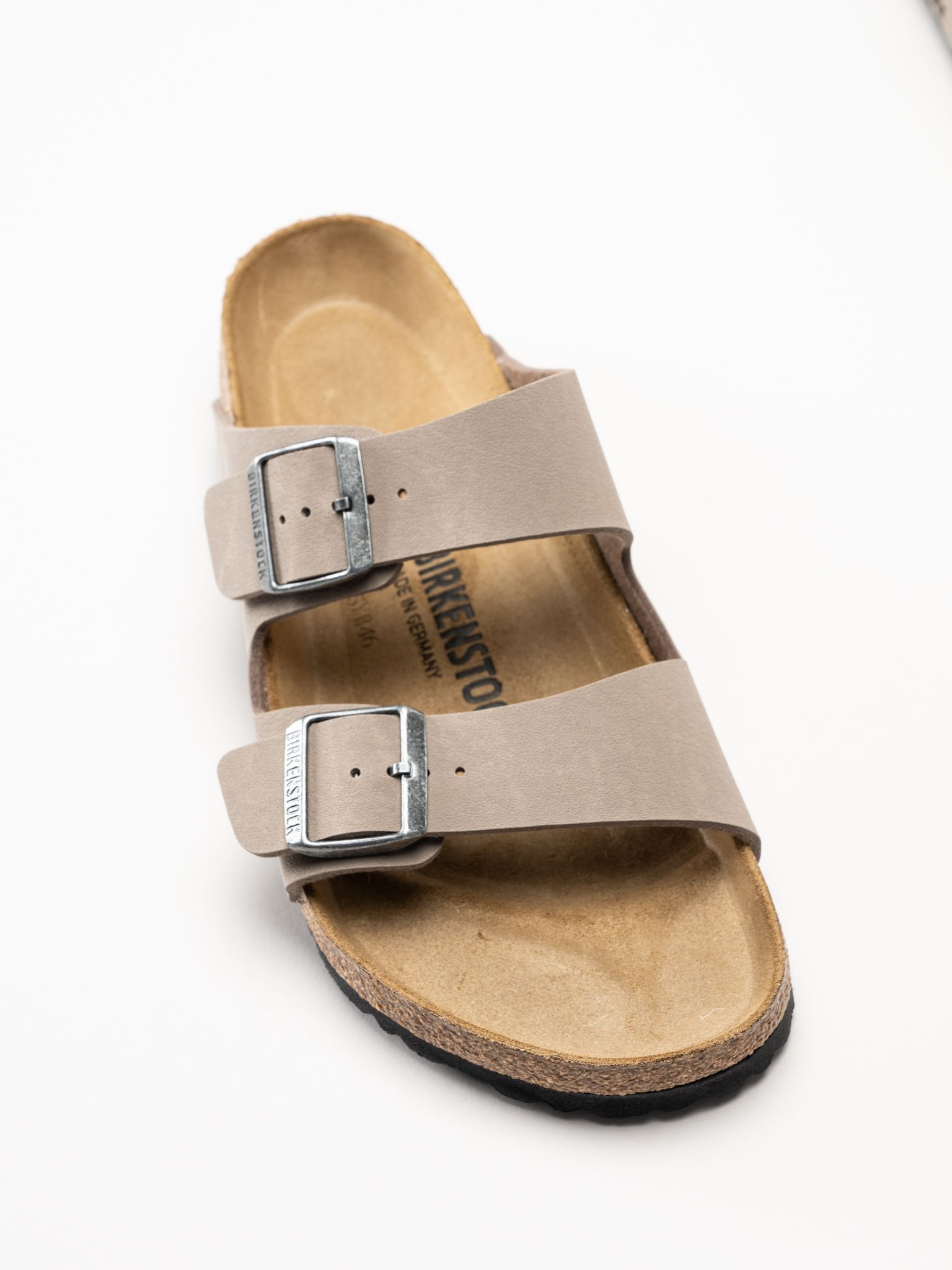 Birkenstock - Arizona Birko-Flor - Beige slip in sandaler