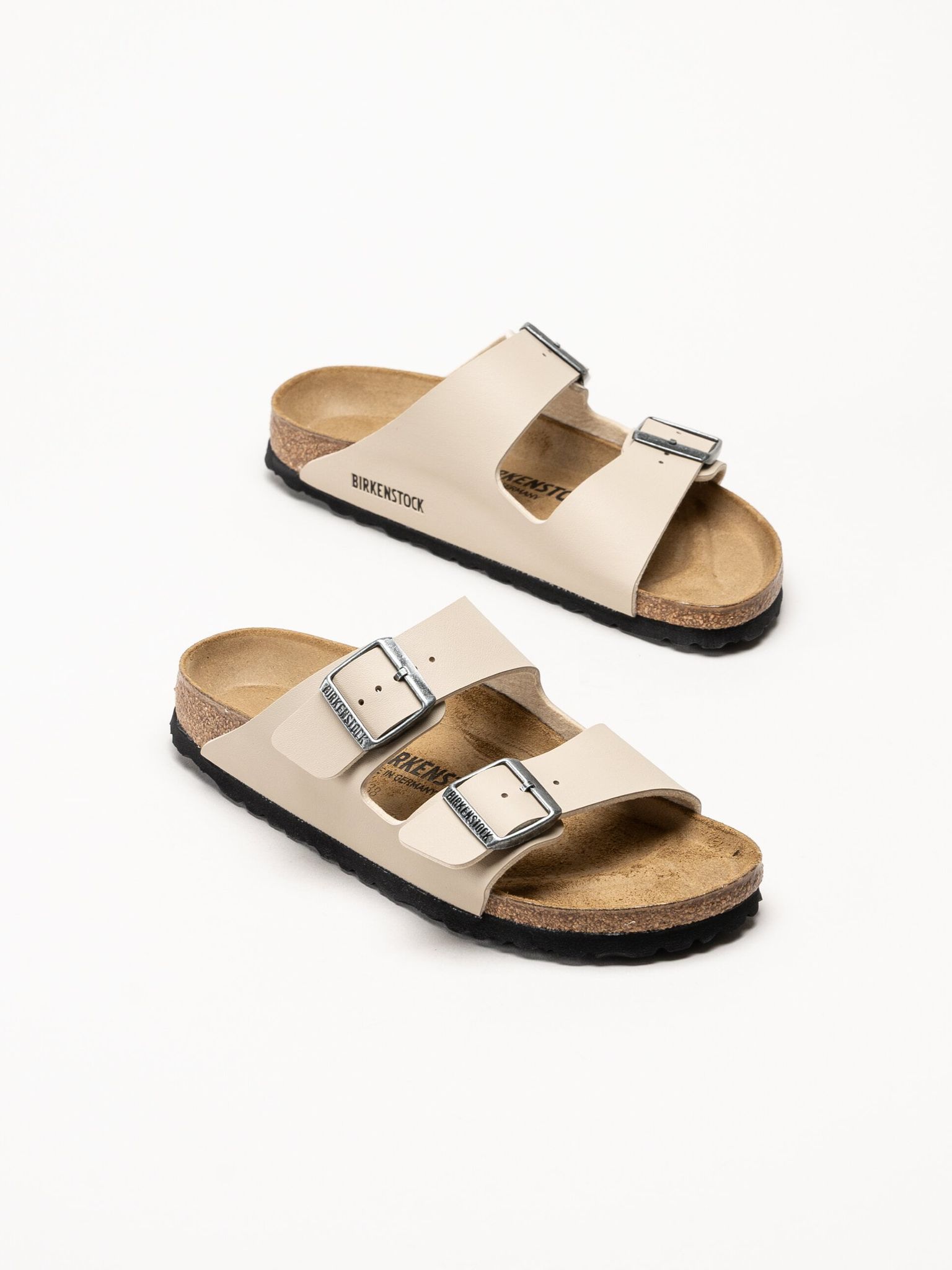 Birkenstock - Arizona Birko-Flor - Beige slip in sandaler