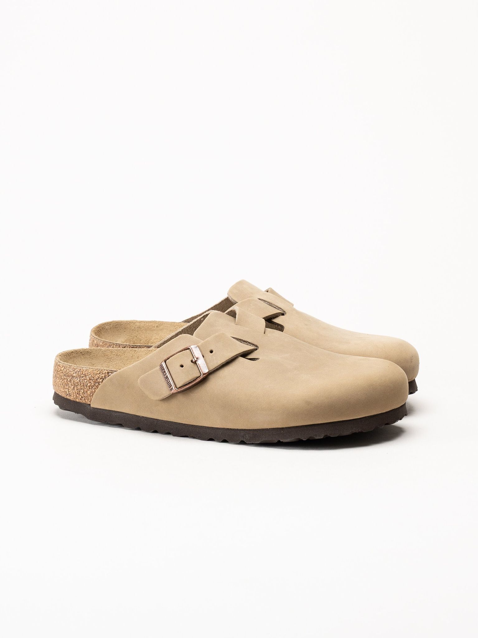 Birkenstock - Boston - Beige slip-in sandaler i oljad nubuck