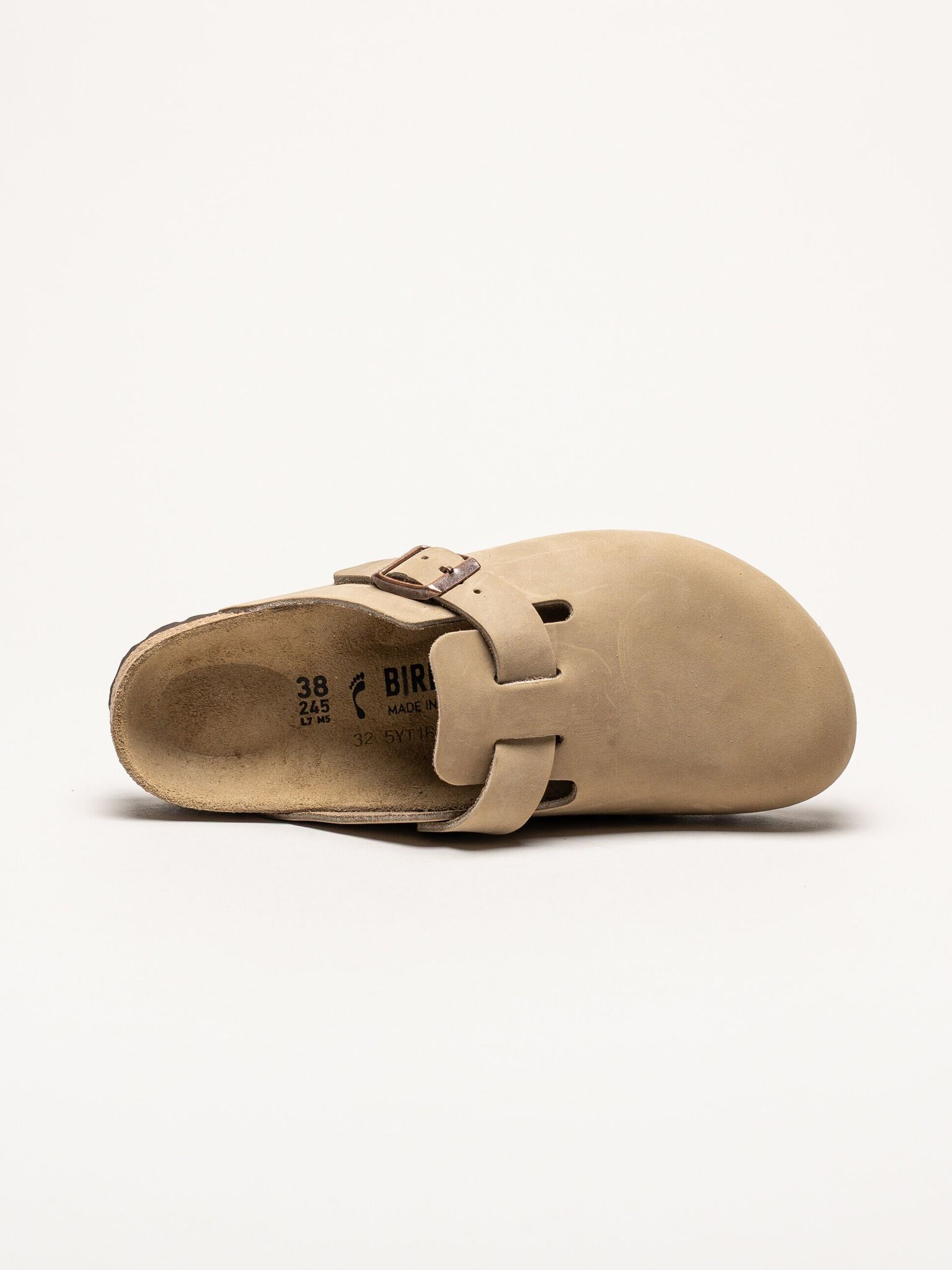 Birkenstock - Boston - Beige slip-in sandaler i oljad nubuck