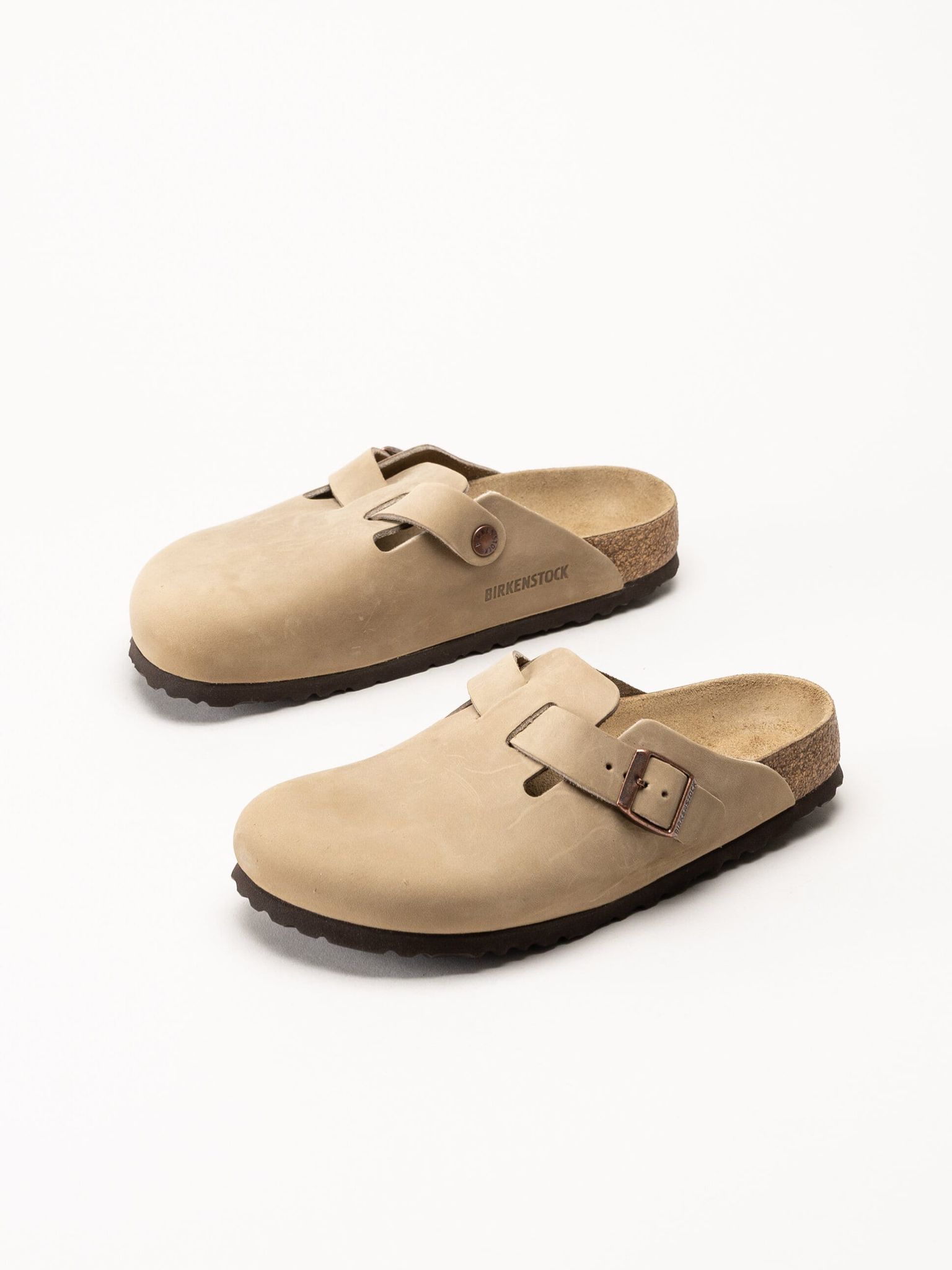 Birkenstock - Boston - Beige slip-in sandaler i oljad nubuck