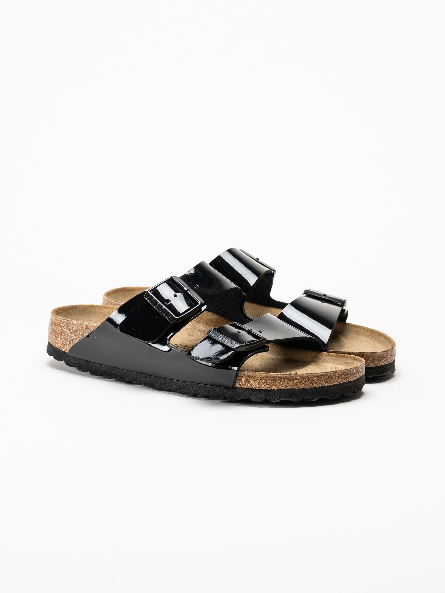 Birkenstock - Arizona Birko-Flor Patent - Svarta slip in sandaler i lack