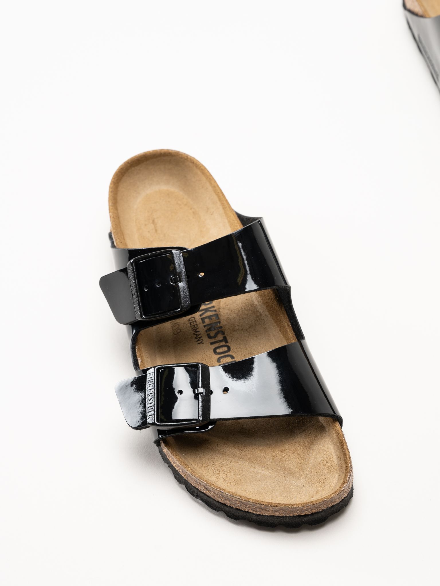 Birkenstock - Arizona Birko-Flor Patent - Svarta slip in sandaler i lack