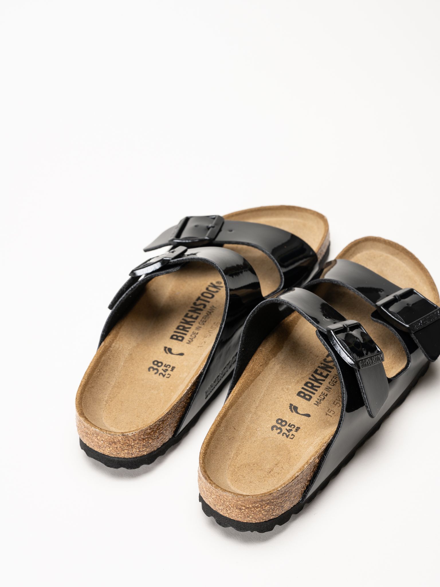 Birkenstock - Arizona Birko-Flor Patent - Svarta slip in sandaler i lack