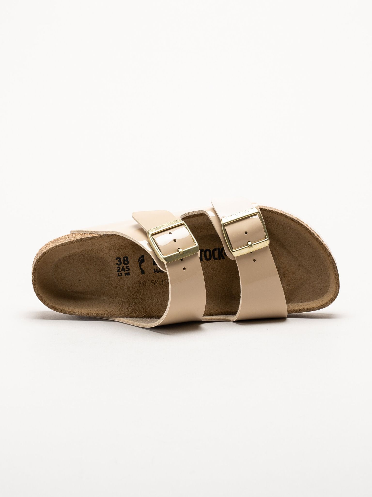 Birkenstock - Arizona Birko-Flor Patent - Beige slip in sandaler