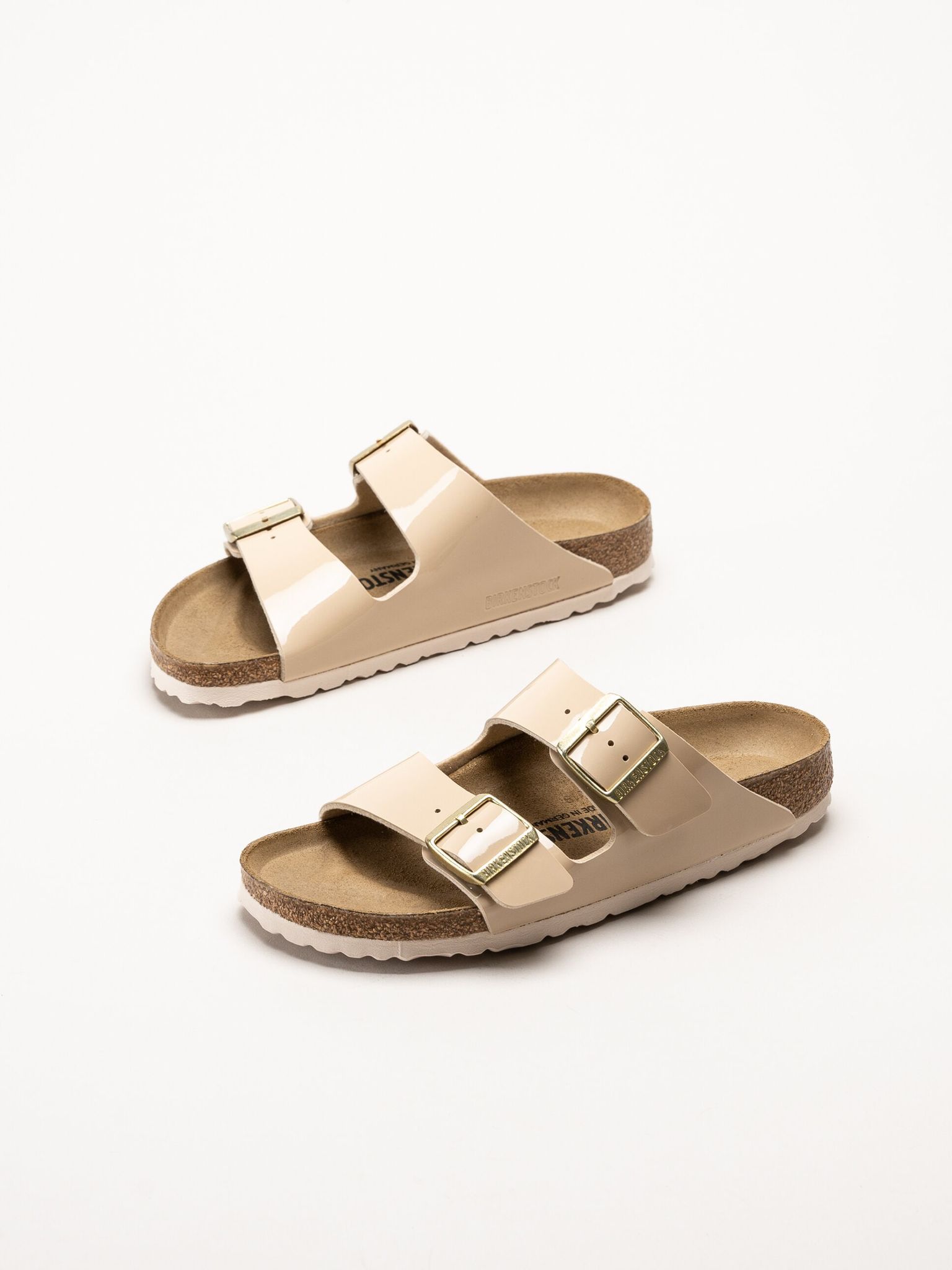 Birkenstock - Arizona Birko-Flor Patent - Beige slip in sandaler