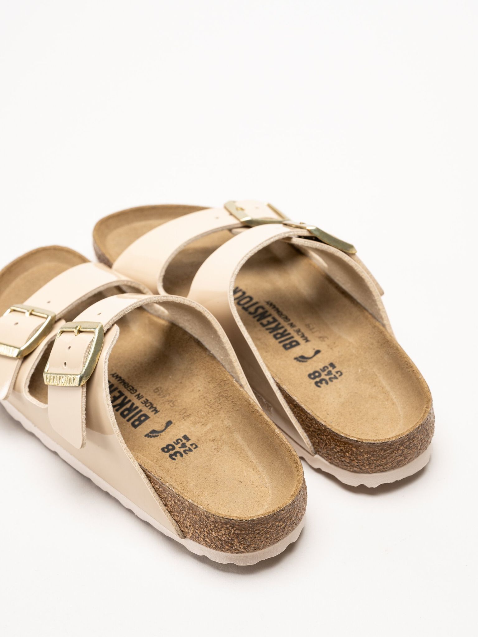 Birkenstock - Arizona Birko-Flor Patent - Beige slip in sandaler