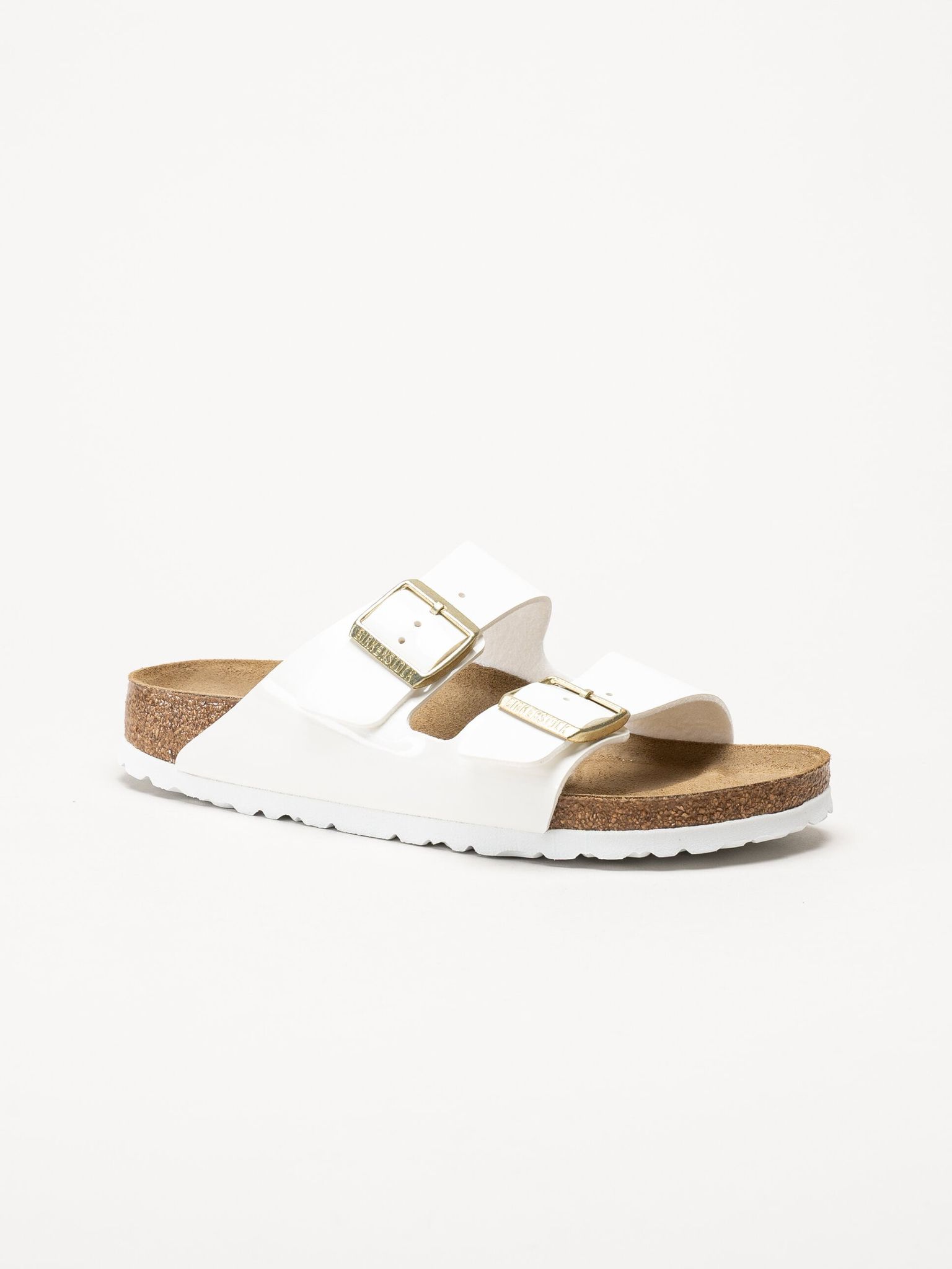 Birkenstock - Arizona Birko-Flor Patent - Vita slip in sandaler i lack