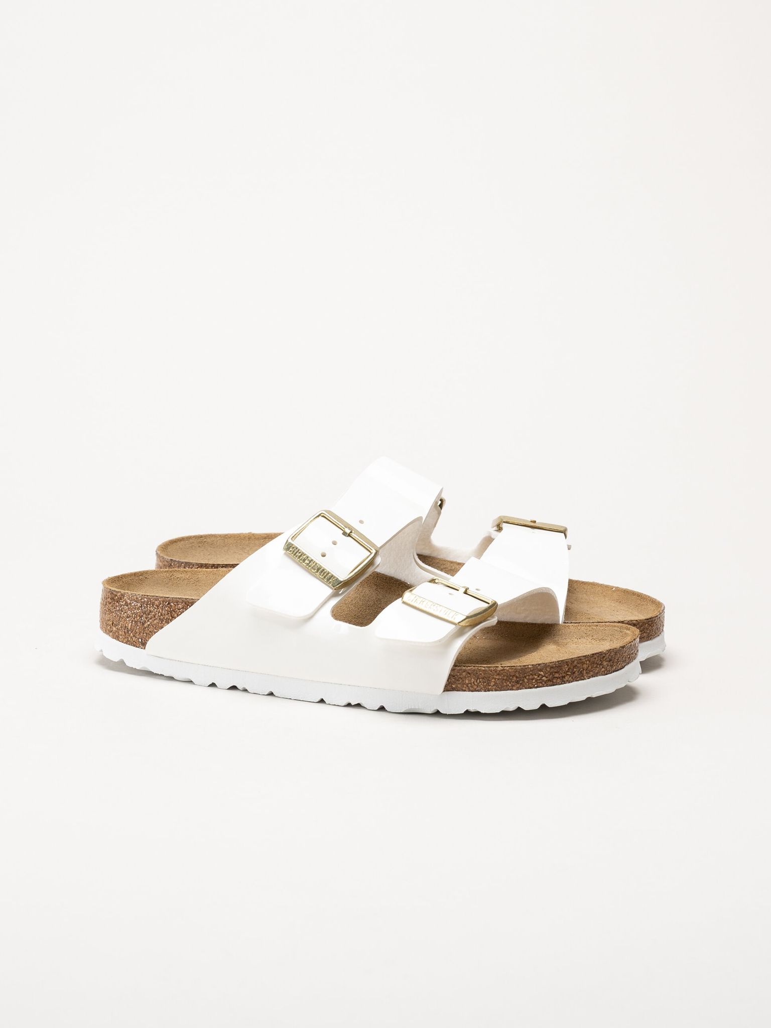 Birkenstock - Arizona Birko-Flor Patent - Vita slip in sandaler i lack