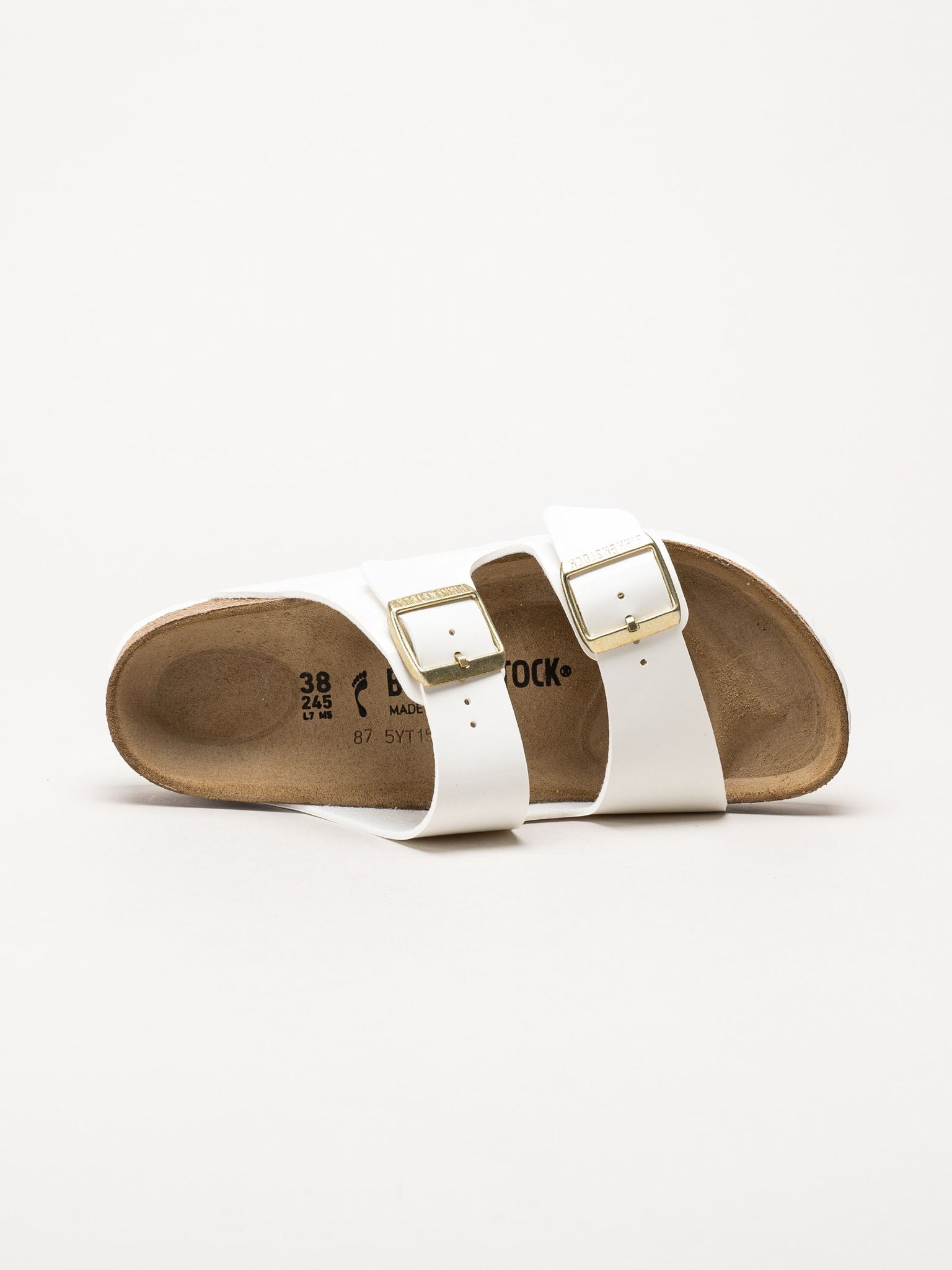 Birkenstock - Arizona Birko-Flor Patent - Vita slip in sandaler i lack