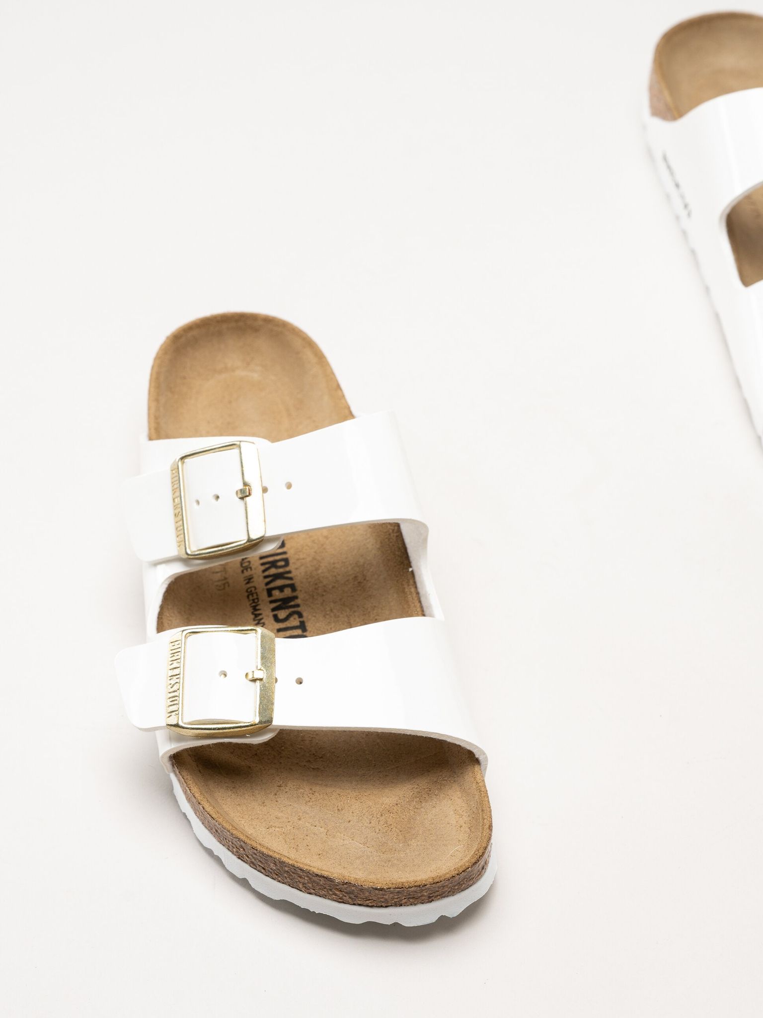 Birkenstock - Arizona Birko-Flor Patent - Vita slip in sandaler i lack