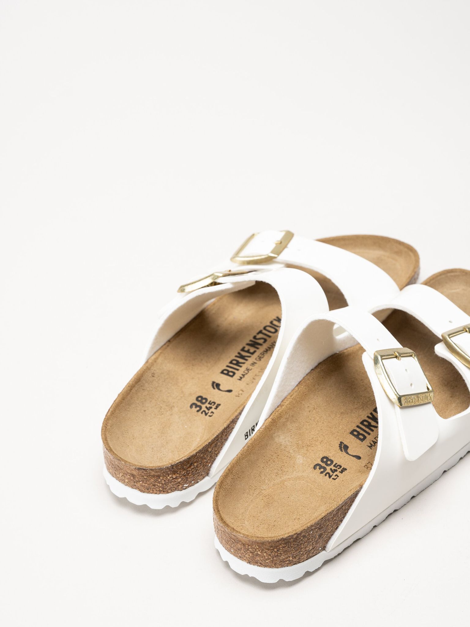 Birkenstock - Arizona Birko-Flor Patent - Vita slip in sandaler i lack
