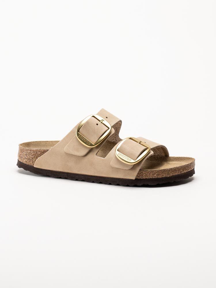 Birkenstock - Arizona Big Buckle - Beige slip in sandaler i nubuck