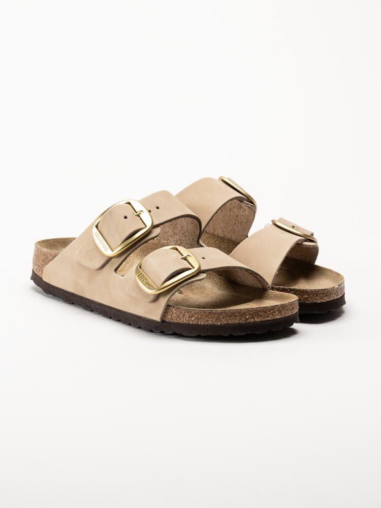Birkenstock - Arizona Big Buckle - Beige slip in sandaler i nubuck