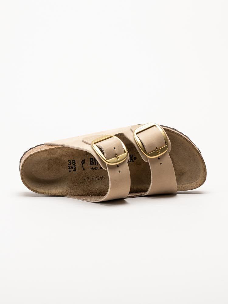 Birkenstock - Arizona Big Buckle - Beige slip in sandaler i nubuck