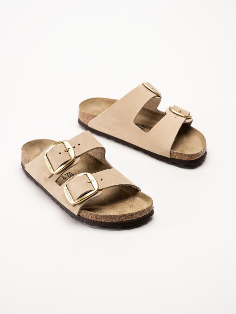 Birkenstock - Arizona Big Buckle - Beige slip in sandaler i nubuck