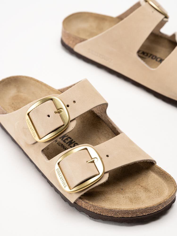 Birkenstock - Arizona Big Buckle - Beige slip in sandaler i nubuck
