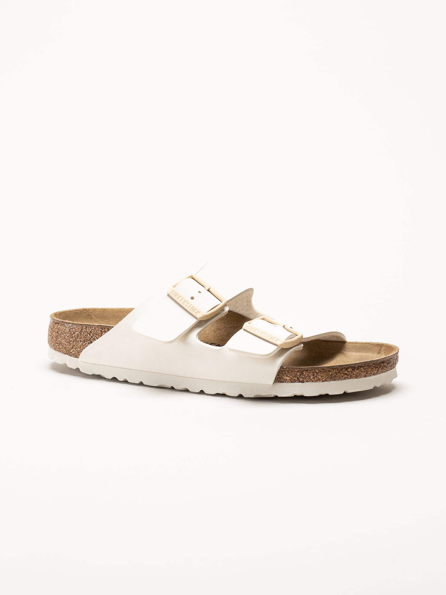 Birkenstock - Arizona Birko-Flor - Offwhite slip in sandaler med spänne